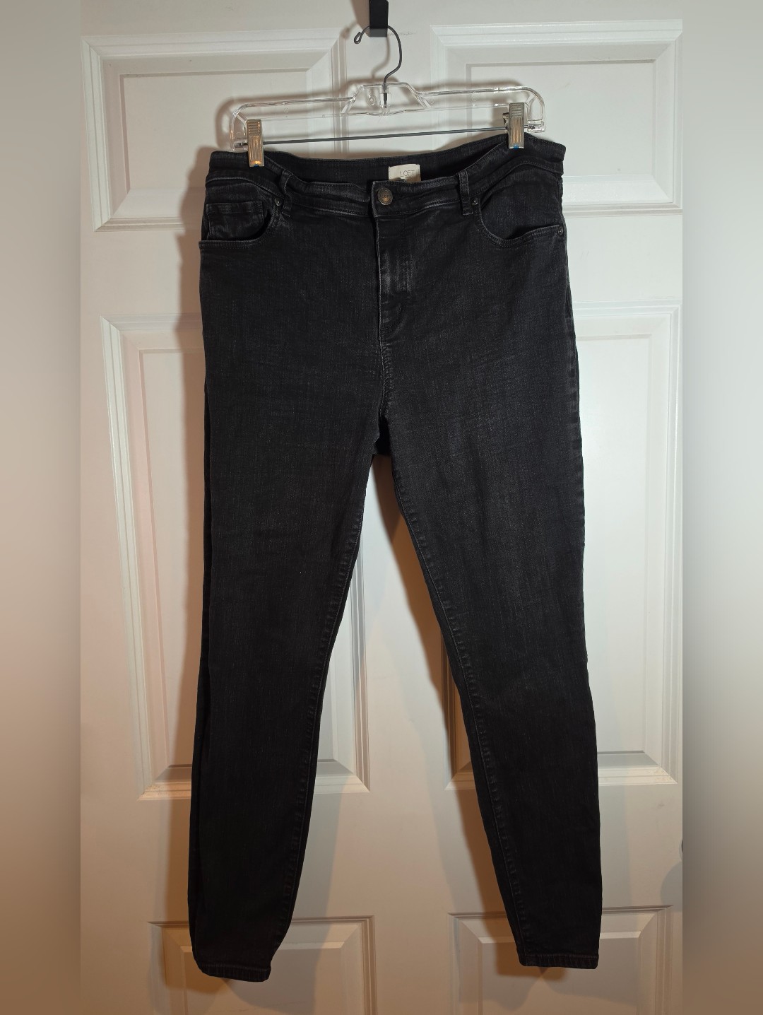 Loft Outlet Women's High-Rise Black Skinny Jeans Stretch Minor Wear Sz 14